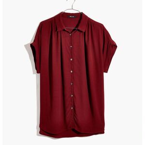 NWT! Madewell - Central Drapey Shirt - Dark Rosette - 2X